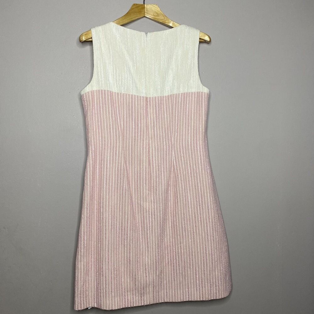 Peggy Jennings Pink Ivory Bubble Textured Sleeveless Shift Dress Size M - Picture 2 of 16